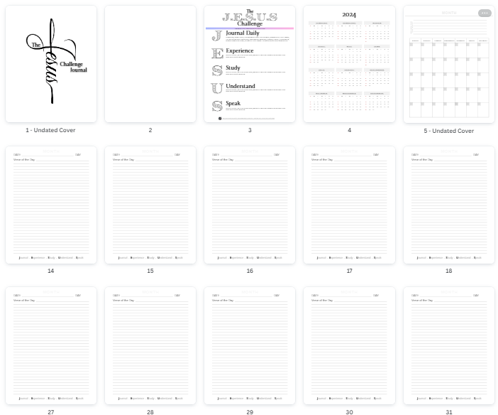 0005 The J.E.S.U.S Challenge Journal 2024 - Hyperlinked - Printable - Prayer Companion
