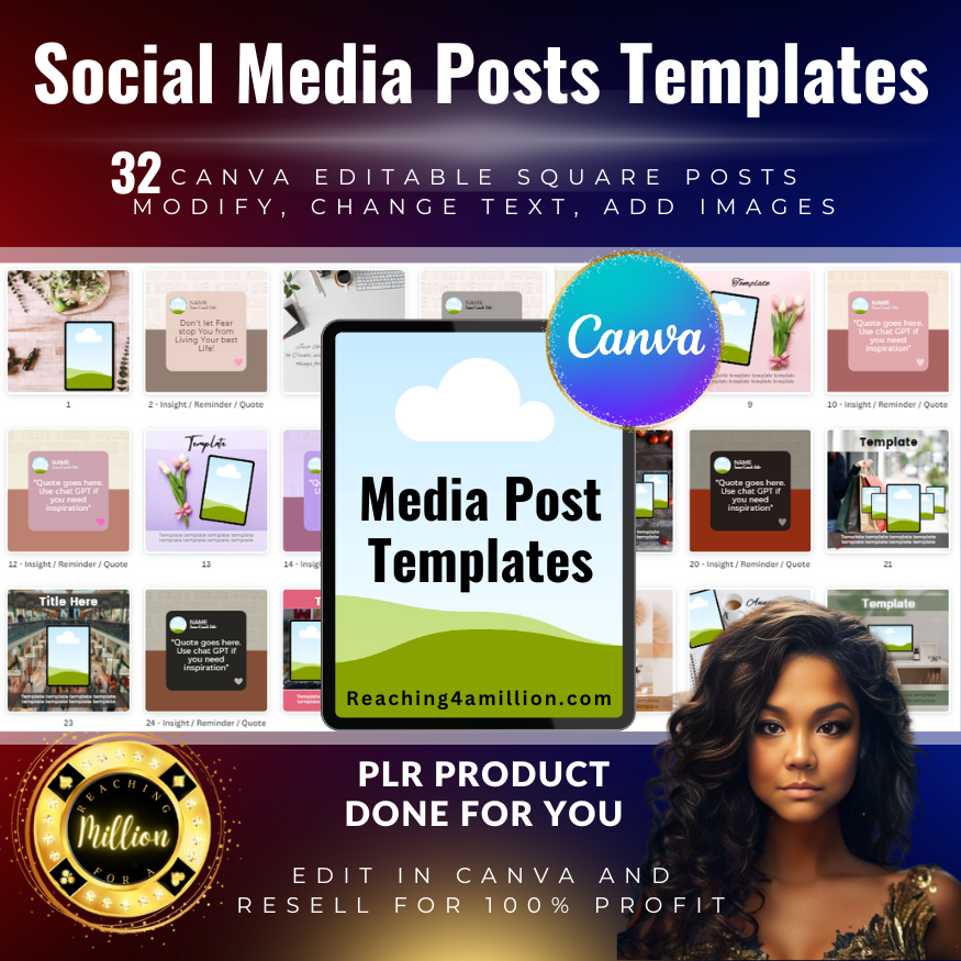 (0001) Social Media Post Templates - Done for You, PLR