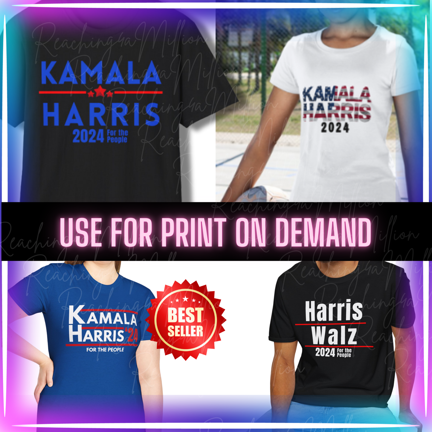 2001 Harris Walz 2024 Bundle, PNG SVG Jpg Pdf Harris for President, Elections 2024, For The People, Cricut, Sublimation, Print on Demand, Kamala