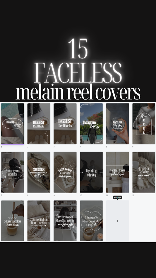 0009 PLR 15 Faceless Melanin Reel Covers