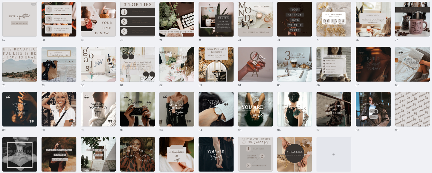 0006 - 100+ Instagram Post Canva Templates - PLR