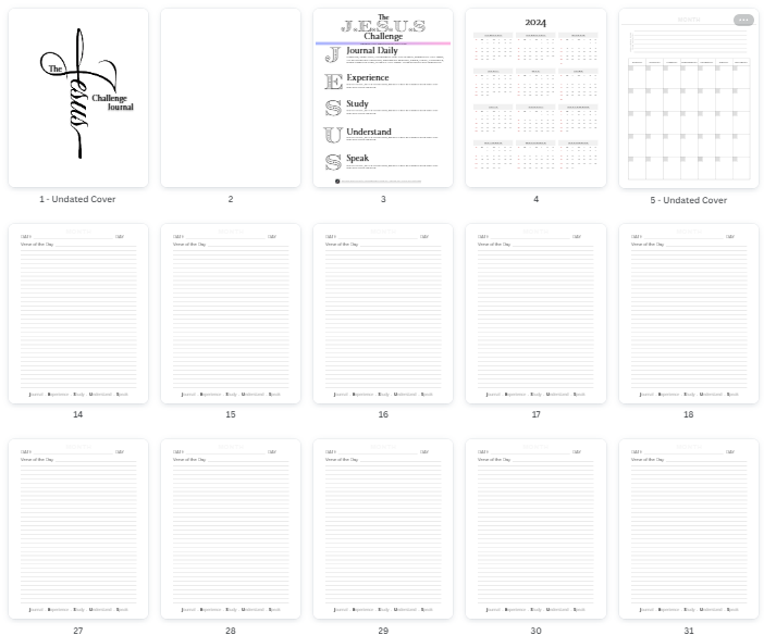 (0024) The J.E.S.U.S Challenge Journal 2024 - Hyperlinked - Printable - Prayer Companion
